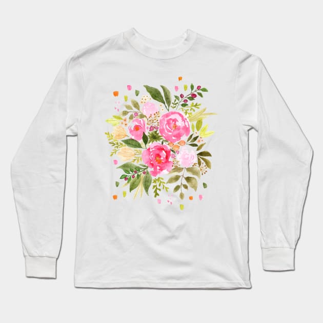 Nicola Bouquet Long Sleeve T-Shirt by Jacqueline Hurd